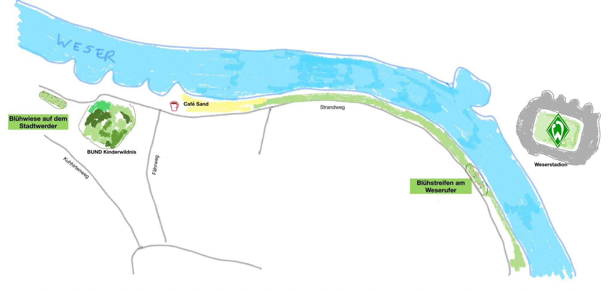 Projektgebiete an der Weser